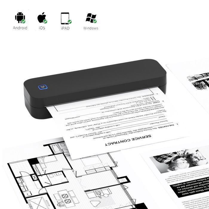Imprimante thermique - imprimante portable - Bluetooth - sans encre - imprimante de tatouage noire
