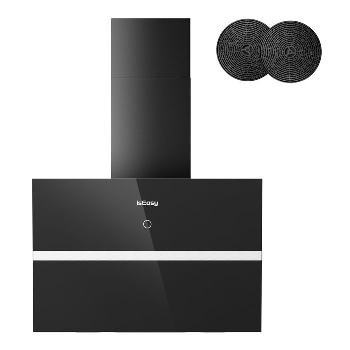 Hotte Aspirante - ISEASY - 60cm - Inclinée - Noir - 524 m³/h - Classe A++