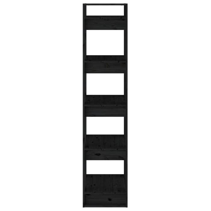 Cabinet de Livre SOLOMOON CHIC Bibliothèque Polyvalente - Pour enfant/adulte - Noir 41x35x160 cm Pin massif BB1946