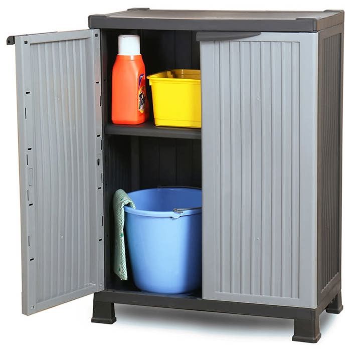 SALE 2026 Buffet bahut Gris - Armoire en plastique 68x39x92cm PRO277542667