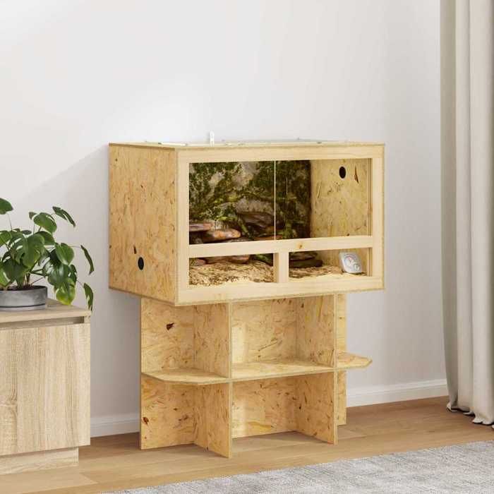 Marron Terrarium Durable - Résistant aux rayures - Marron 80 x 50 x 50 cm OSB A2758