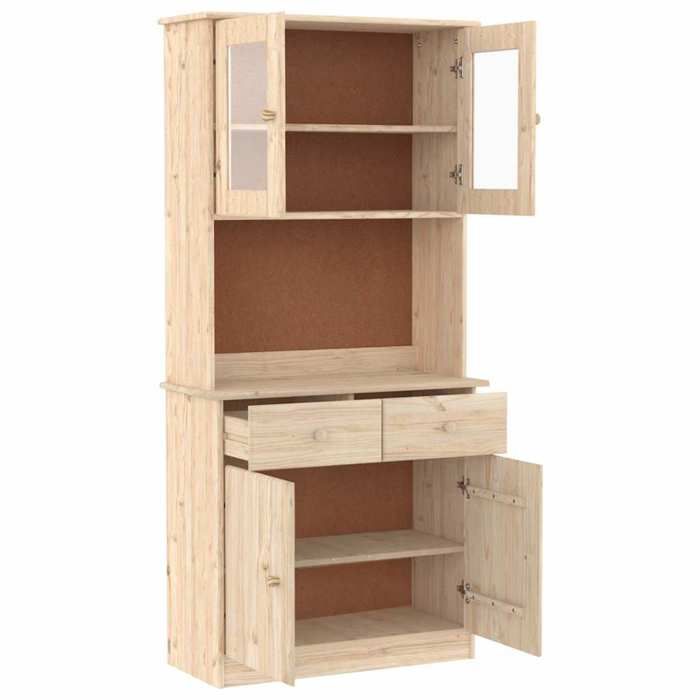 Enfilade de rangement Brun - LEMON® Buffet ALTA 77x35x165cm - Bois massif de pin 217 - Soldes