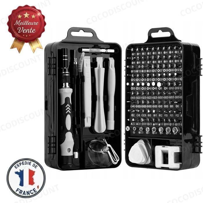 Cobye -Tournevis de précision aimanté 115-en-1 – Set complet pour électronique smartphone PC bricolage et montres
