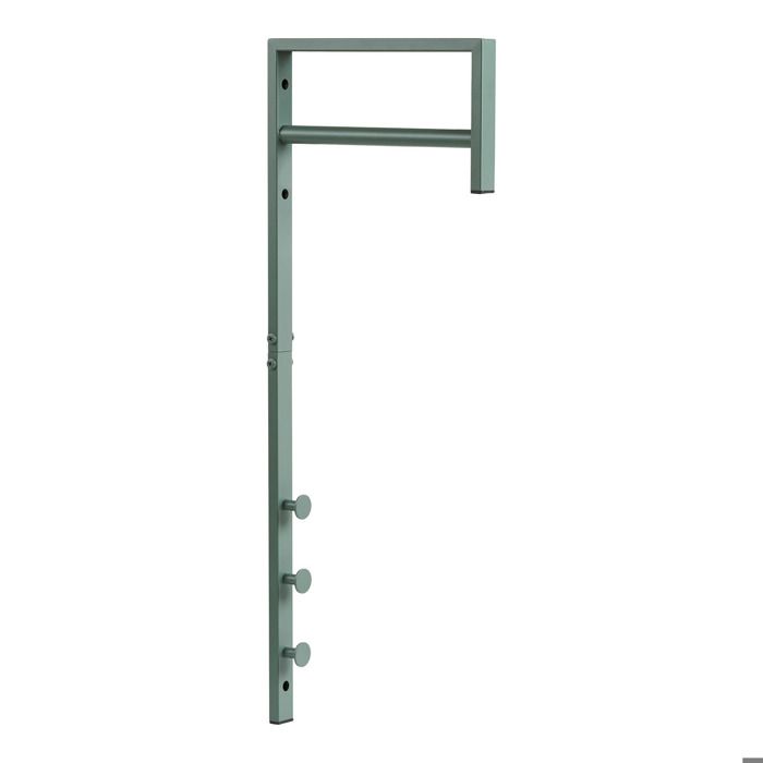 Porte-manteau mural Trento en métal vert sauge avec barre et crochets - Réf. VK8681847498247