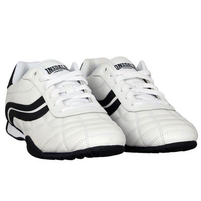 Lonsdale Baskets Lonsdale Blanches et Noires En Cuir Pour Homme