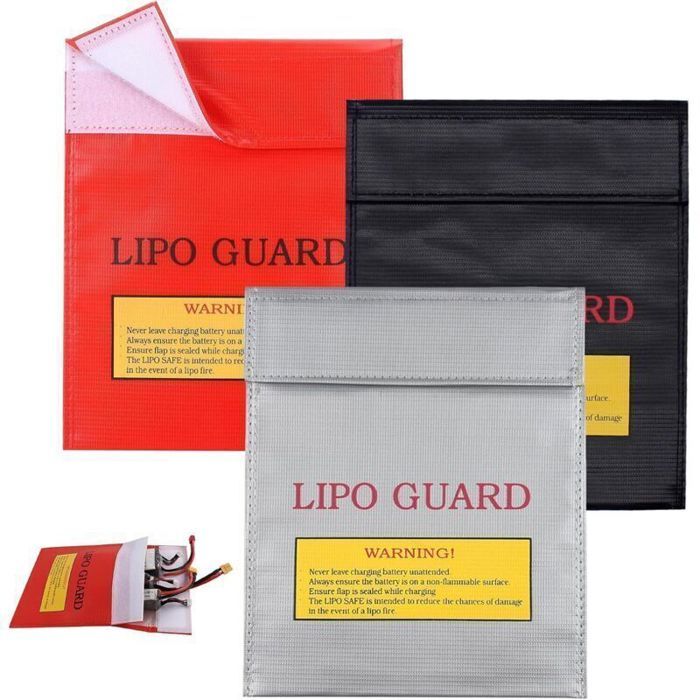 Sacs de sécurité ignifugés et étanches de 225 x 185 cm. Sacs ignifugés et antidéflagrants pour batteries au lithium documents