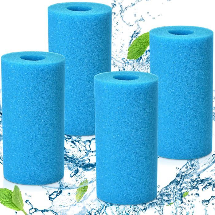 Filtre à piscine lot 4 éponges type B – 255x145 cm – Pour spa et piscine – Réutilisable lavable