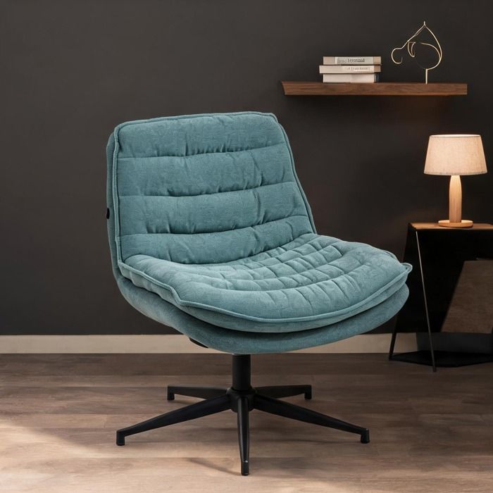 Fauteuil de bureau design sans accoudoirs en polyester vert riche assise large 65 5 cm base fixe
