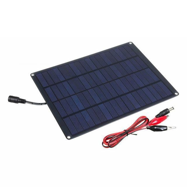 Panneau Solaire 20W étanche IP66 - Pour Caméra De Sécurité, Support Réglable, Câble 3m, Interfaces USB/Type-C