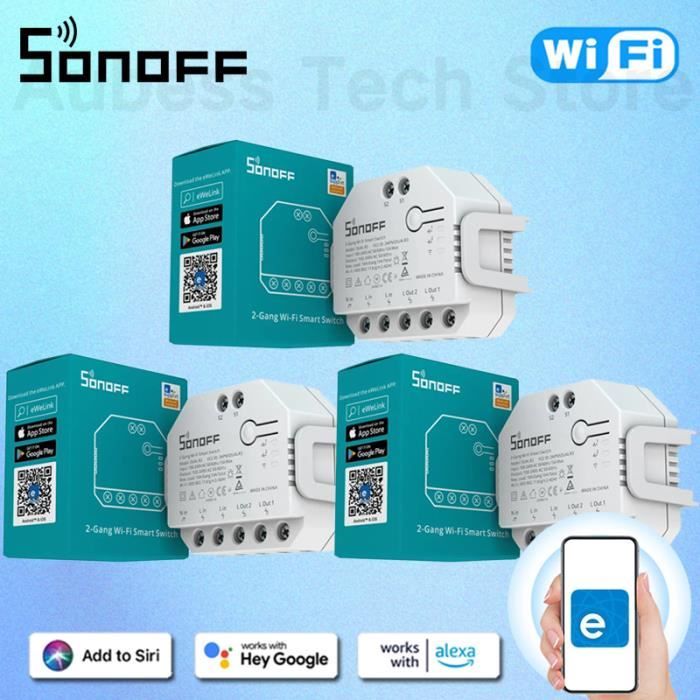 Interrupteur Intelligent SONOFF DUAL MINI R3 – Bidirectionnel 2 Voies, Domotique