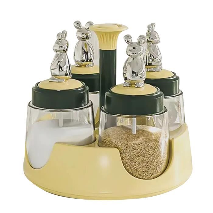 MAG Porte-épices rotatif Moulin à sel avec couvercle Bouteille de saveur en  verre pour la cuisine restaurant maison 7597847294004