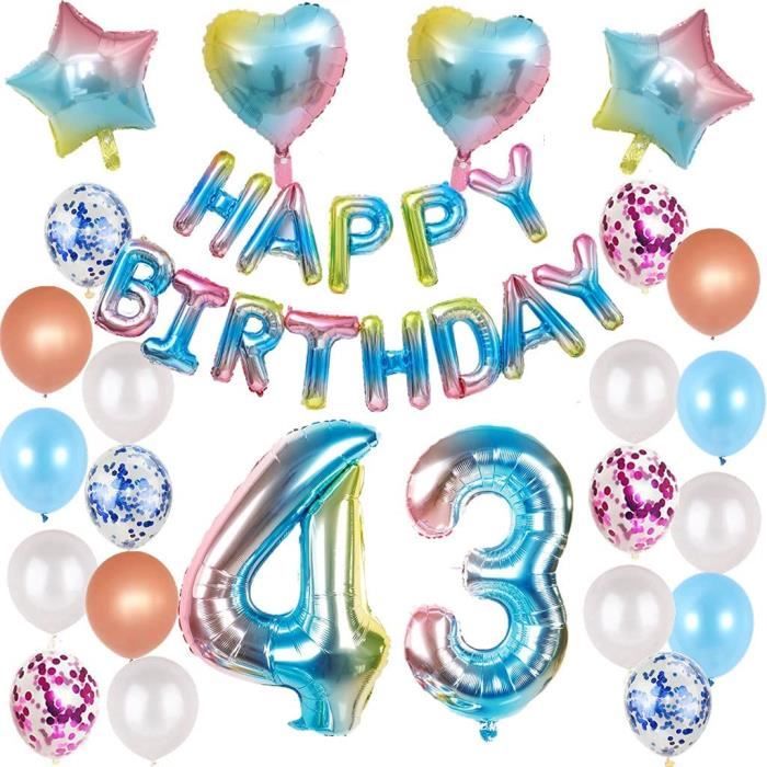 Kit De Décoration De Fête D'Anniversaire, 43 Pièces Kits De