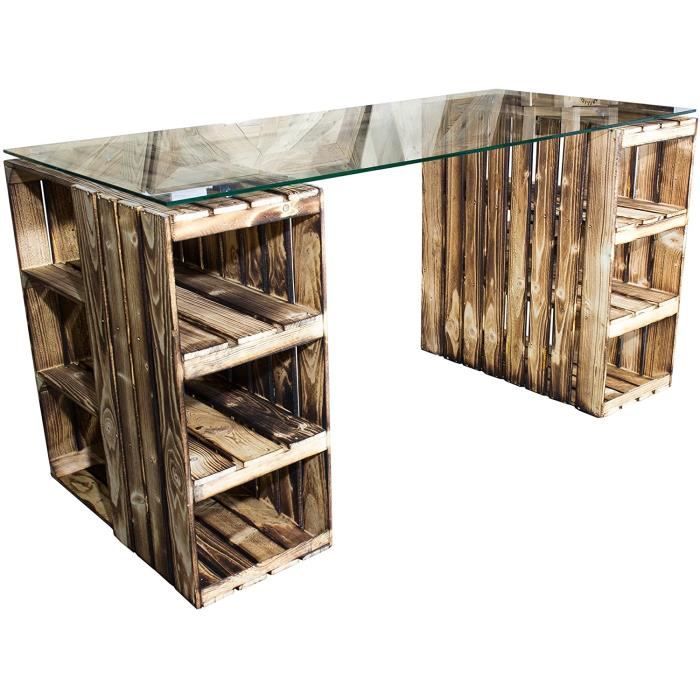 Altaar Eindeloos emotioneel Bureau Plat avec Plateau en Verre 150 x 70 x 75 cm[1132] - Cdiscount Maison