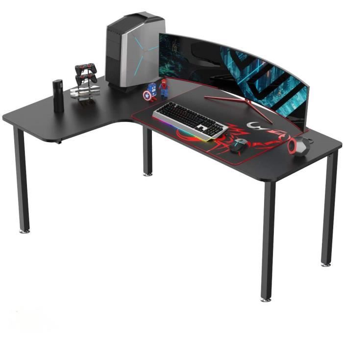 Bureau d'angle de jeu en forme de L,Grande table d'ordinateur,