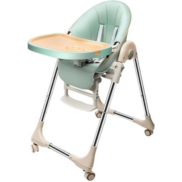 Chaise haute bébé évolutive reglable pliable multifonction confort avec  roues - vert - Cdiscount Puériculture & Eveil bébé