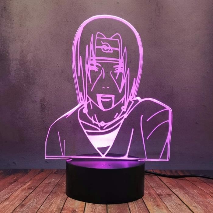 3D Lampes Illusions Optiques Naruto Lampe Veilleuse LED 7 couleurs Touch Mood Lamp de Table Cadeau De Noël