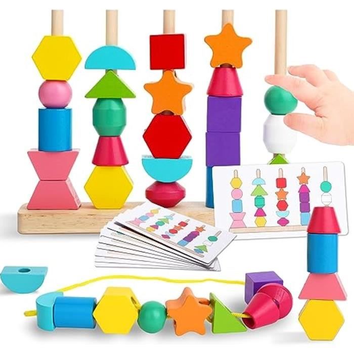 Jouet Enfant 2 3 4 5 Ans, 2 in 1 Jouet en Bois Jeux Montessori 2 3