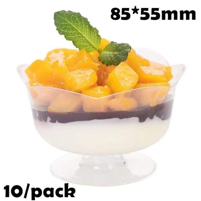 SLTAXAR Lot De 50 Gobelets Réutilisables 200 Ml – Plastique Dur Transparent – Idéal Fêtes, Desserts & Boissons