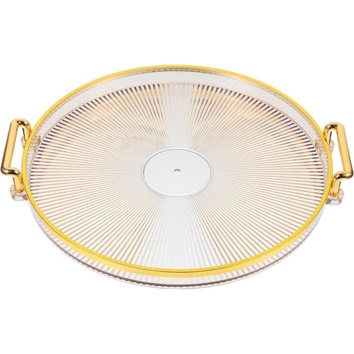 Plateau De Service Rond Argenté EDZARD – Diamètre 34 Cm, Anti-ternissement, Pour Présentation élégante