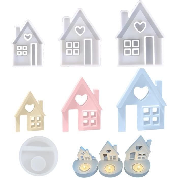 Lot De 4 Moules Silicone Bougeoirs Chiffres 1 à 4 - Bougies Et Décoration Plâtre Noël