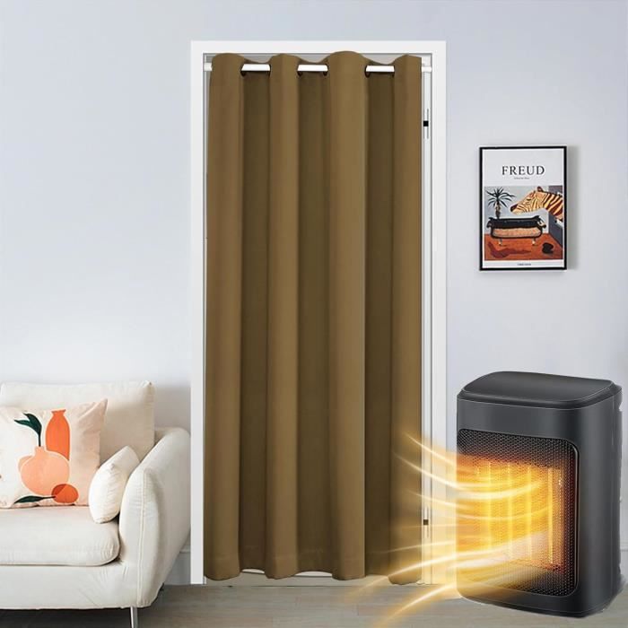 RINHARTEX Rideau De Porte Occultant Magnétique De Style Accordéon Pour Placard, Rideau De Porte Plissé, Séparateur De Pièces, Chambre à Coucher, Salle De Bain, Salon (106 X 198 Cm, Gris
