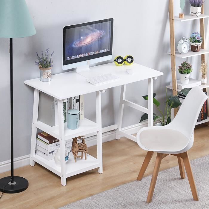 Table Bureau D Ordinateur Table De Travail En Bois Mdf 112 50 76cm Blanc Achat Vente Bureau Table Bureau D Ordinateur T Soldes Sur Cdiscount Des Le 20 Janvier Cdiscount