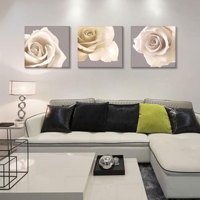 3 Pièces Moderne Fleur Rose Mur Art Peinture Sans Cadre Salon Décor À La  Maison 30cm x 30cm - Achat / Vente objet décoration murale - Cdiscount