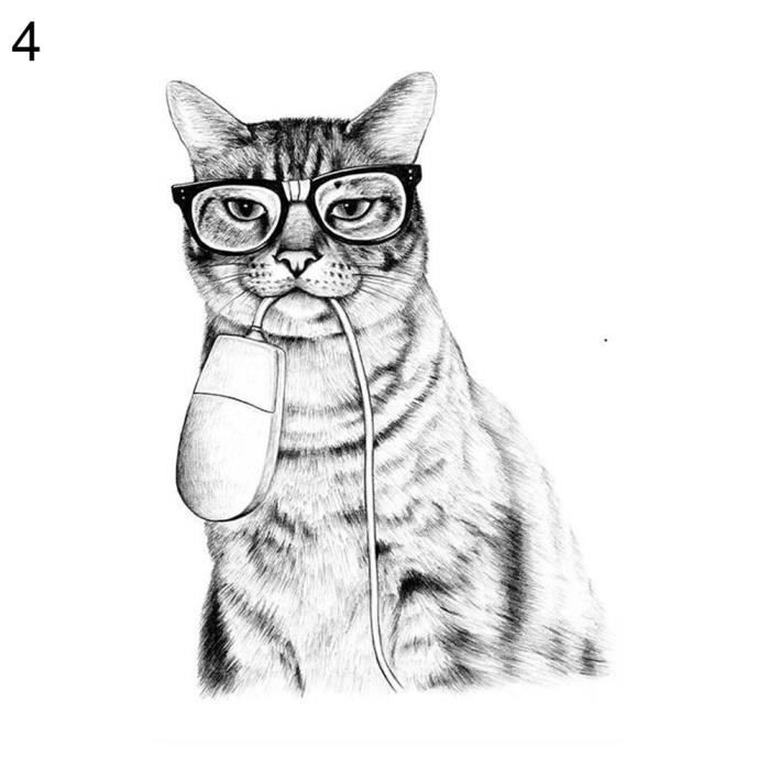 Kawaii Dessin Anime Animal Chat Art Toile Affiche Minimaliste