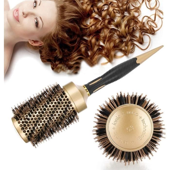 Brosse Ronde En Bois Pour Le Séchage Des Cheveux Bouclés Ou épais - Diamètre 21 Cm