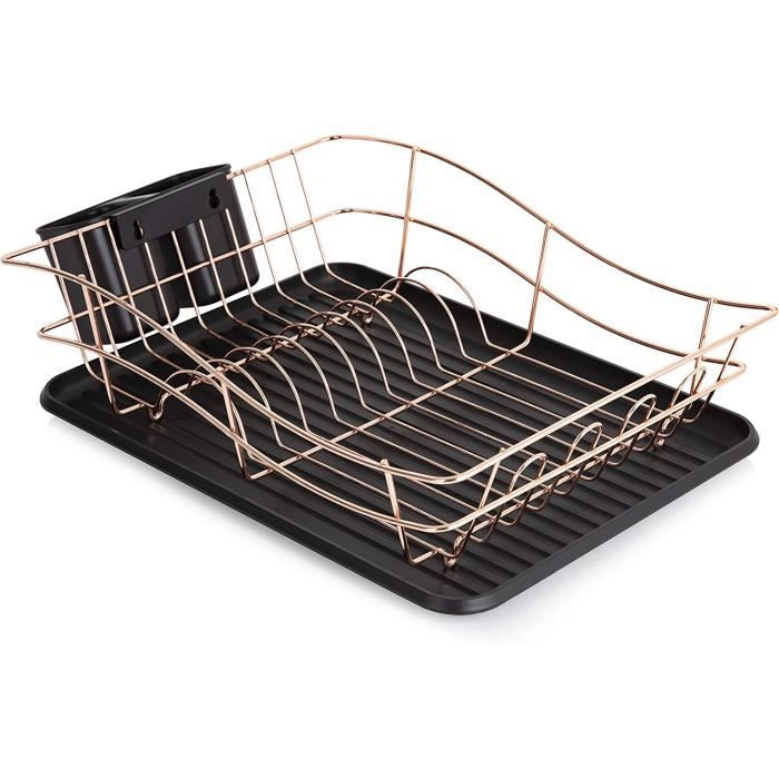 BRIAN & DANY Égouttoir à Vaisselle En Aluiniu Avec Plateau Et Porte