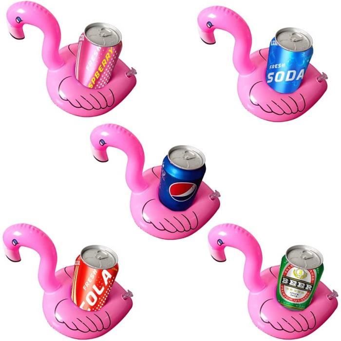 Lot De 6 Porte-gobelets Gonflables Pour Piscine - Flamant Rose, Licorne... Pour Canettes, Bières, Flûtes - Enfants, Fête, été