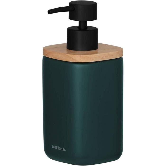 Distributeur De Savon INAGUA Vert Foncé - Design Pratique Et élégant Pour La Salle De Bain Ou La Cuisine
