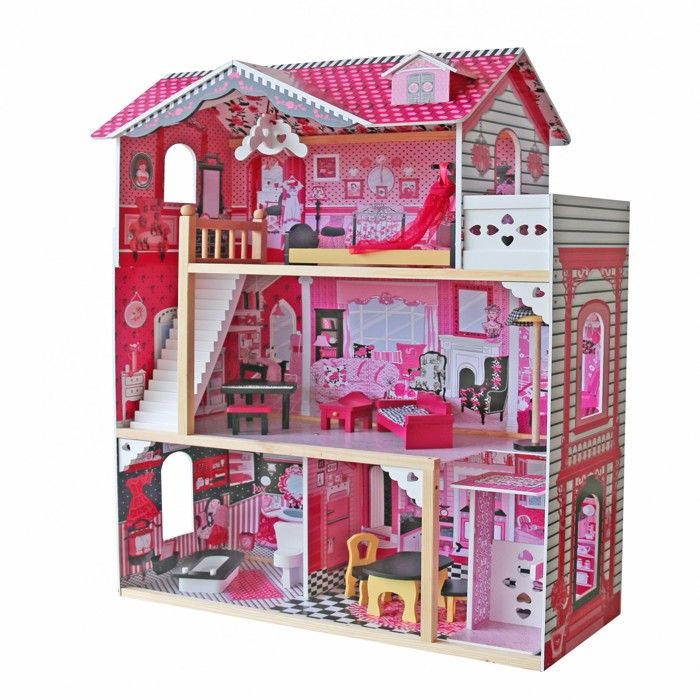 Maison de Poupée en Bois - Infantastic® - 121 x 80 x 41 cm - 3