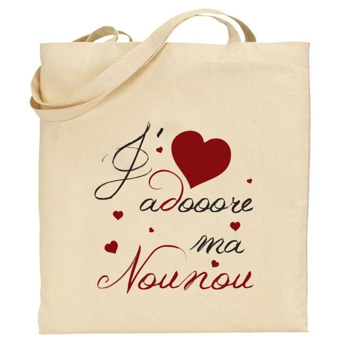 Sac 100% Coton Bio - Cadeau pour Nounou - Cadeau pour la fête des