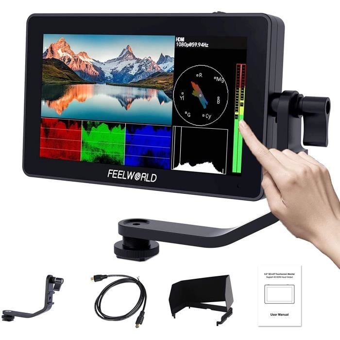 Feelworld F6 Plus 5.5 Pouces Camera Moniteur DSLR Camera Field Monitor Touch Screen ecran 3D Lut Forme d'onde Small Full HD 1