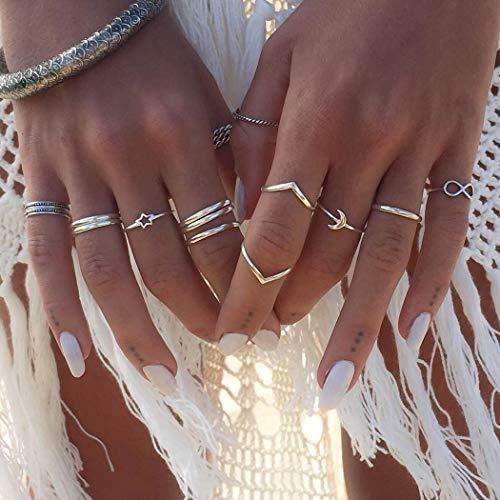 Zoestar Lot de 12 bagues de phalange en argent style boheme vintage pour femme et fille Cdiscount Auto