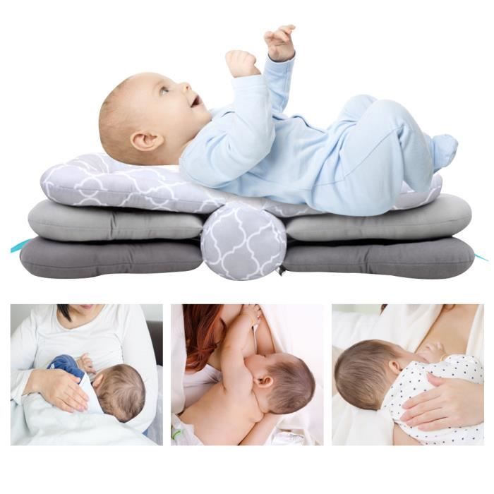 Oreiller D Allaitement Multifonctionnel Pour Bebe Coussin De Protection De Securite Pour Nouveau Ne Gris Cdiscount Maison