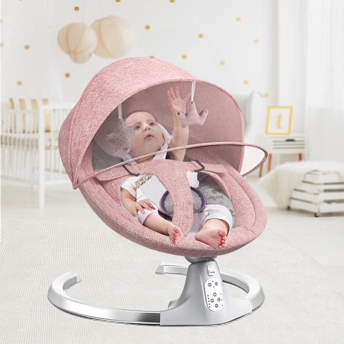 Balancelle Bebe Transat Electrique 5 Vitesses Bluetooth Musique Chaise Balancoire Bebe Eu Prise Rose Cdiscount Puericulture Eveil Bebe