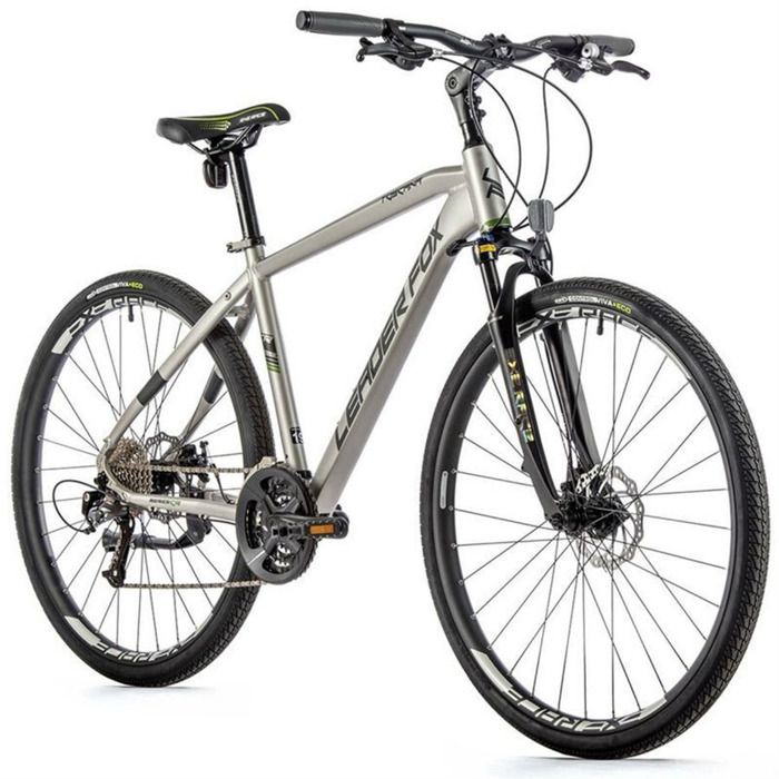 Vélo électrique VTC 28 musculaire Leader Fox Toscana 2022 175 9V - argent - 170/178 cm