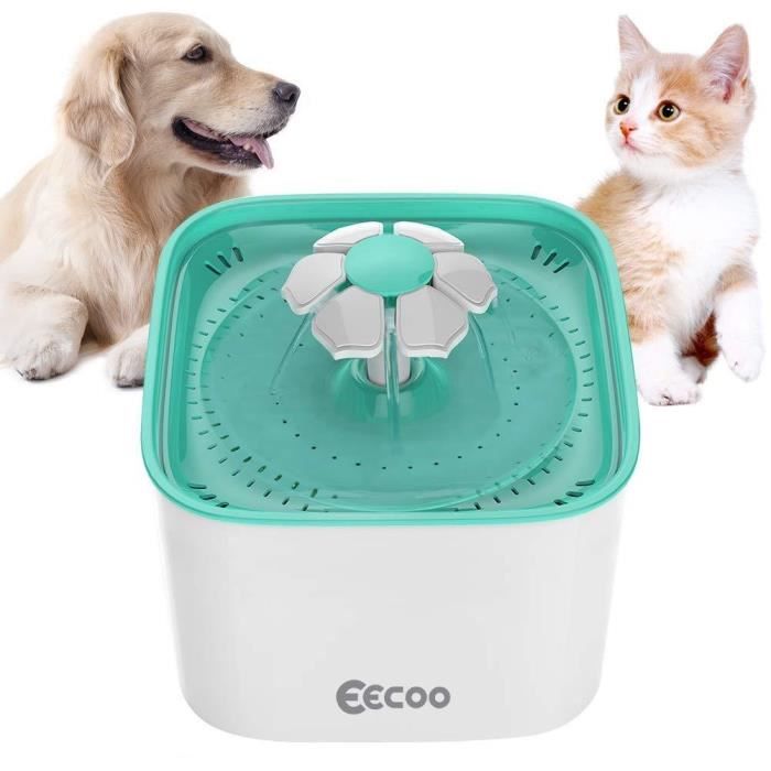 Eecoo Fontaine à Eau Pour Chat Chien Fontaine De Fleurs Distributeur Automatique Deau Pour Animal Domestique De 2 Litres Pompe