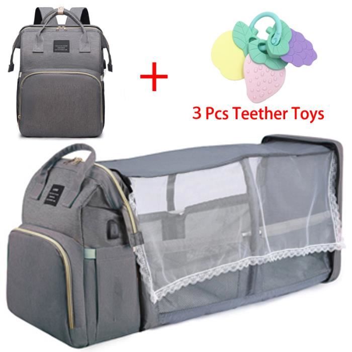Ajouter jouet en soie grise Sac dos langer imperm able pour