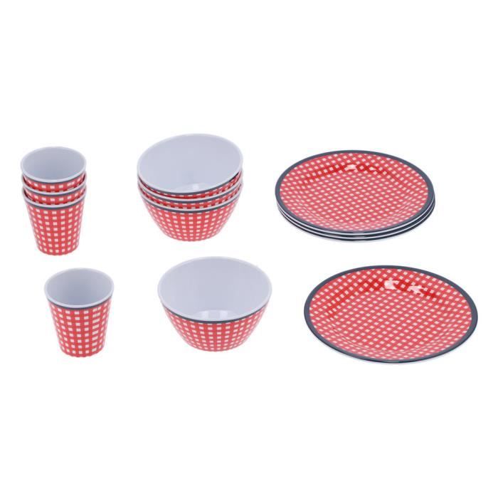 Service de table 12 pièces en mélamine, blanc - Pour intérieur et extérieur - Assiettes et bols pour 4 plats - Passe au lave-vaisselle - Sans BPA (blanc sauge Service de table 12 pièces en mélamine, blanc - Pour intérieur et extérieur - Assiettes et bols pour 4 plats - Passe au lave-vaisselle - Sans BPA (blanc sauge