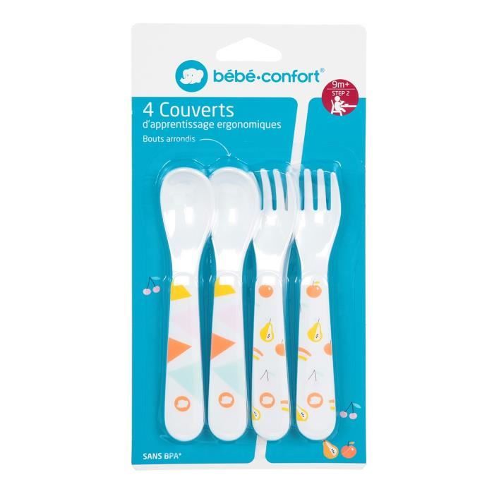 Bebe Confort4 Couverts D Apprentissage Domino 2 Fourchettes Et 2 Cuilleres Cdiscount Puericulture Eveil Bebe