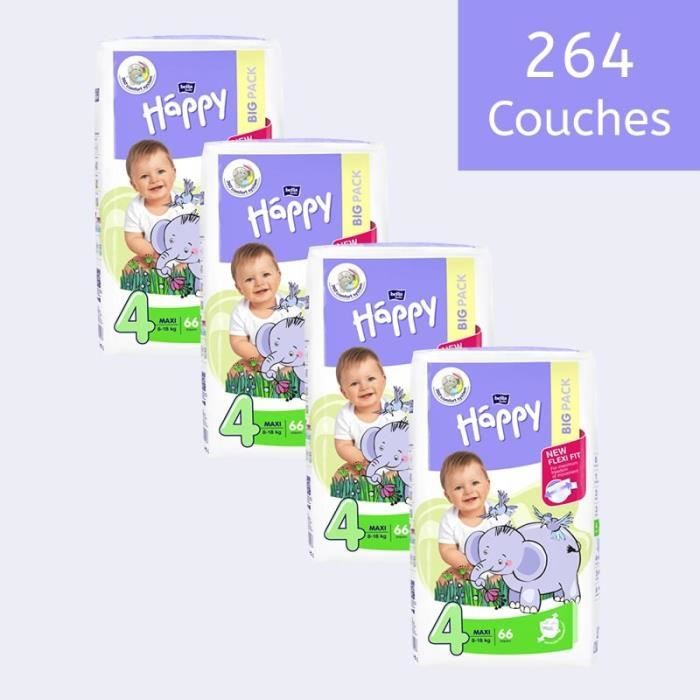 Couches Bebe Happy De 8 A 18 Kg Taille 4 Maxi 264 Couches Cdiscount Puericulture Eveil Bebe