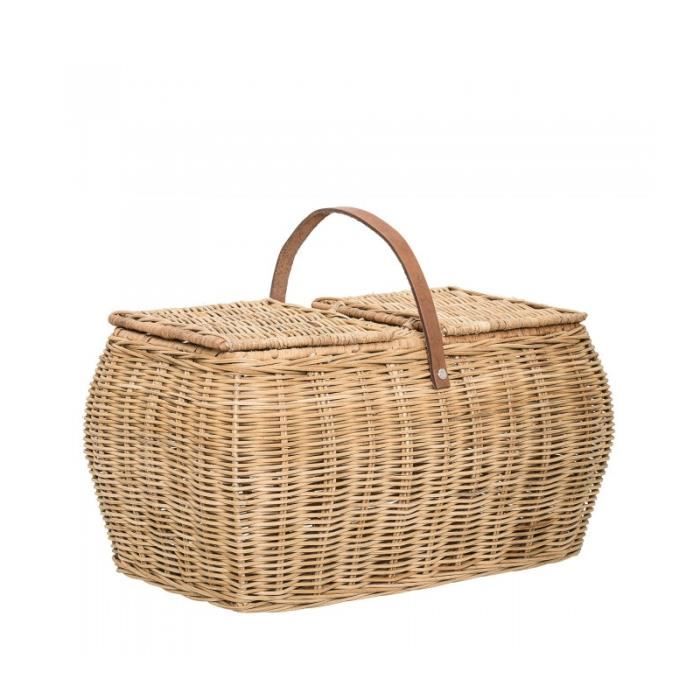 Panier à Provisions Tressé 38 X 30 X 24 Cm - Naturel - Avec