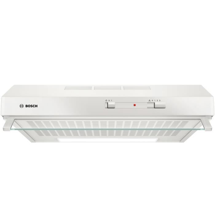 Hotte aspirante standard Bosch DUL62FA21 blanche - 60cm - évacuation &  recyclage - 756 m3/h - Cdiscount Electroménager