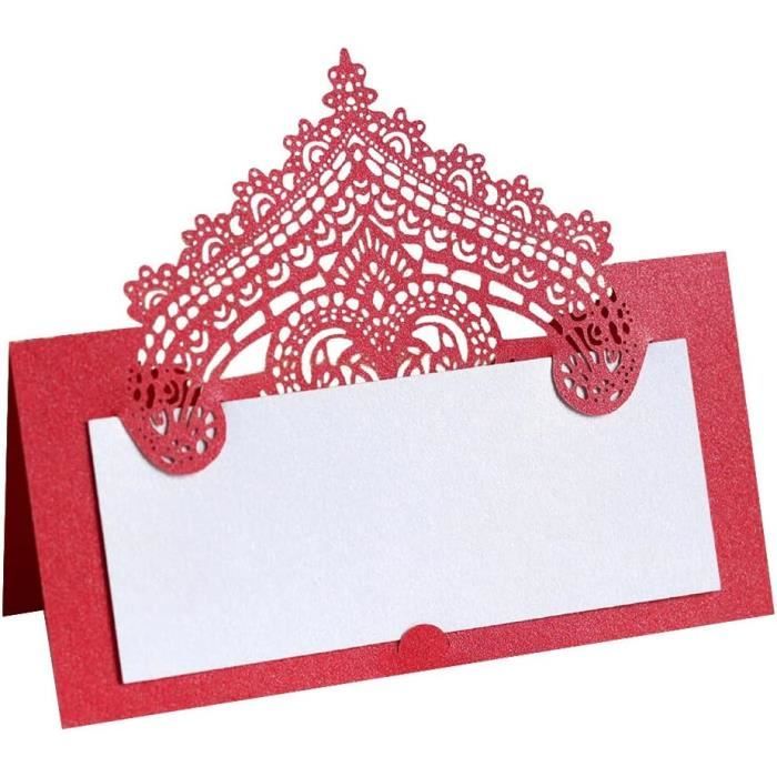 50pcs Marque-Places Rose Mariage - Cartons De Placement 11 X 8,4 Cm Pour Table Baptême Et Anniversaire