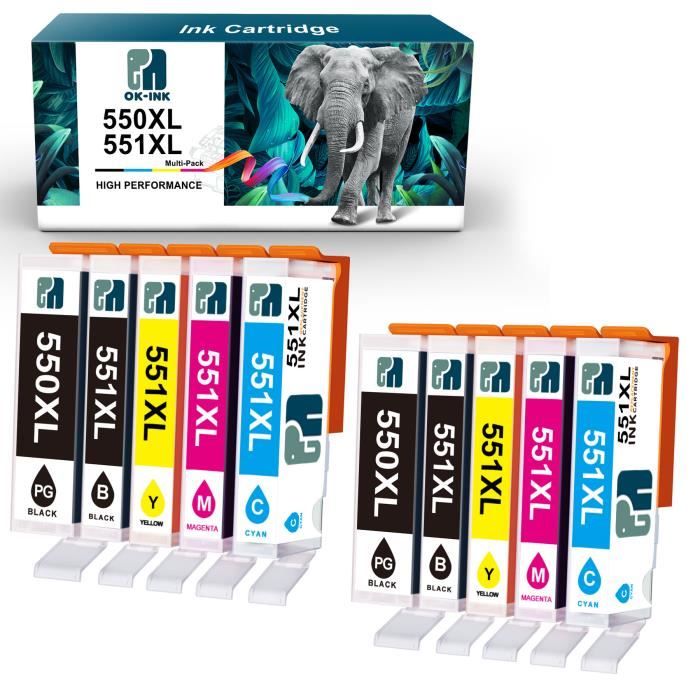 Cartouches D’encre Compatibles Avec PGI550 CLI551 Pour Canon Pixma MG 5650 - Avec Puces