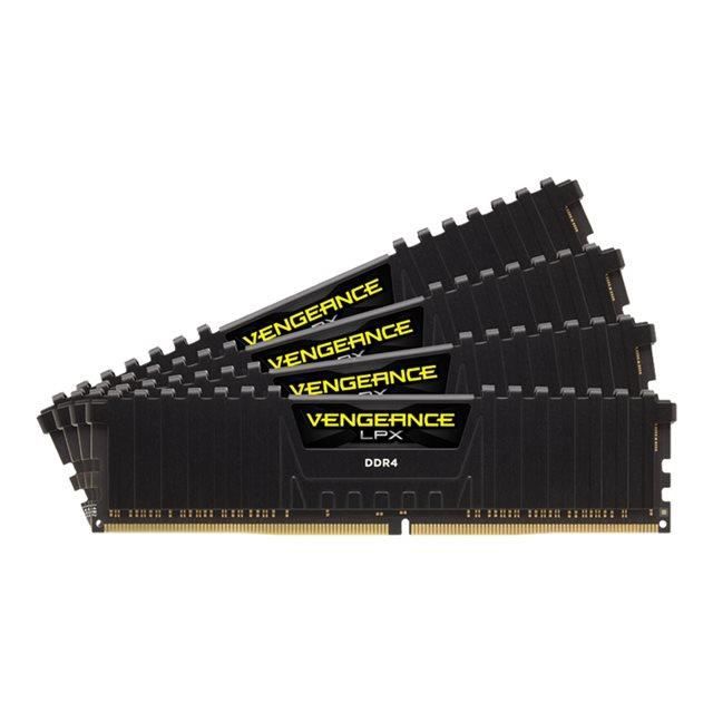 Vente Memoire PC Mémoire RAM Corsair Vengeance LPX Series Low Profile 64 Go (4x 16 Go) DDR4 2400 MHz CL14 - CMK64GX4M4A2400C14 pas cher