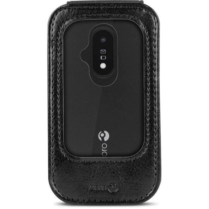 DORO 7988 Case - Coque de protection pour téléphone portable DORO 6040, 6060, 7030 - Simili cuir - Noir